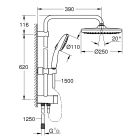 Set Duschset Grohe Vitalio Start System 26680001, Duschbatterie Grohe Start Edge 24197001