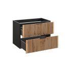 Set Kabinett Comad Xilo XILO BLACK WOTAN 82-80-D-2S, Naphtha-Arbeitsplatte Comad Nature Wotan NATURE WOTAN 89-80-46 M