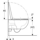Set Unterputzrahmen Geberit Duofix 111.320.00.6, WC-Becken mit Absenkautomatik-Sitz Geberit Selnova Premium 502.793.00.1, 111.815.00.1, 156.050.00.1