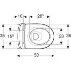 Set Unterputzrahmen Geberit Duofix 111.320.00.6, WC-Becken mit Absenkautomatik-Sitz Geberit Selnova Premium 502.793.00.1, 111.815.00.1, 156.050.00.1