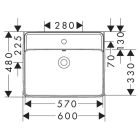 Set Kabinett Hansgrohe Xilesa E 54253760, Waschbecken Hansgrohe Xanuia Q 60133450
