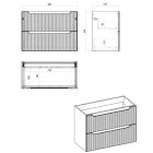 Set Kabinett Comad Nova Black NOVA BLACK D2 82-80-2S, Waschbecken Comad Sky 3 SKY 3 80CM DP (E-8099-3-80)