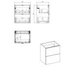 Set Kabinett Comad Nova Oak NOVA OAK A 82-50-2S, Waschbecken Comad Gaja UN-GAJA35-SW 78570A(35), NOVA WHITE 89-50