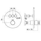 Set Badewannen- und Duscharmatur Kronenbach Smart Push 19044003SM, Kopfbrause Kronenbach Spa KBMBBPRBOR250-2-BL, 01900190KBN, 28276000KBSM, 28628002SMKB, 27500001 KB