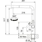 Set Küchenarmatur Franke Maris Slim L Pull-Out 115.0728.394, Flüssigkeitsspender Franke Active SM 119.0547.906