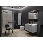 Set WC-Becken mit Absenkautomatik-Sitz Cersanit City K701-104, Verdeckter Rahmen mit Betätigungsplatte Cersanit S701-779