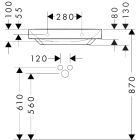 Set Kabinett Hansgrohe Xilesa E 54293700, Waschbecken Hansgrohe Xelu Q 60317450