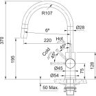 Set Edelstahlspüle Franke Maris 127.0544.021, Küchenarmatur Franke Smart Glenda 115.0747.474, 112.0717.084