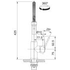 Set Edelstahlspüle Franke Box 127.0453.656, Küchenarmatur Franke Smart Glenda 115.0747.475, 112.0717.084