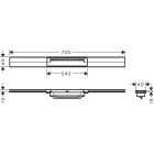 Set Äußeres Element des Abflusses Hansgrohe RainDrain Flex 56043700, Montagesatz Hansgrohe uBox Universal 1000180