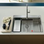 Set Edelstahlspüle Franke Box 127.0749.856, Küchenarmatur Franke Smart Glenda 115.0747.475