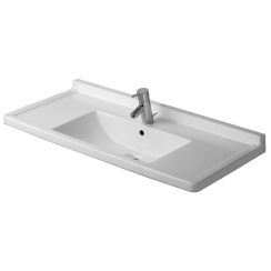 Duravit Starck 3 waschbecken 105x48.5 cm rechteckig klassisch-Möbel-mit Blatt weiß 03041000001
