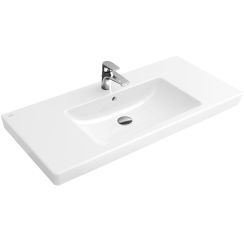 Villeroy & Boch Subway 2.0 Waschbecken 100x47 cm rechteckig Klassisch-Möbel-mit Blatt weiß 7175A001