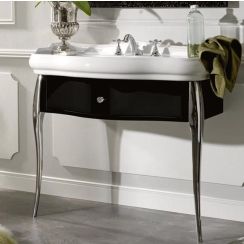 Kerasan Retro Kabinett 90x40x77 cm Unterschrank stehend schwarz-gold 7363K4