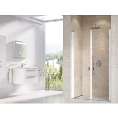 Ravak Chrome Duschtüren 120 cm aufklappbar weiß Glanz/durchsichtiges Glas 0QVGC10LZ1