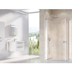 Ravak Chrome Duschtüren 80 cm aufklappbar weiß Glanz/durchsichtiges Glas 1QV40101Z1