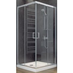 Besco Modern 185 Dusche 90x90 cm quadratisch chrom Glanz/durchsichtiges Glas MK-90-185-C