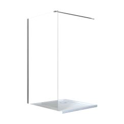 Besco Aveo Duschwand 140 cm chrom Glanz/durchsichtiges Glas AV-140-195-C