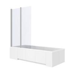 Rea Agat Badewannenabtrennung 80 cm zweigeteilt chrom Glanz/durchsichtiges Glas REA-W0700