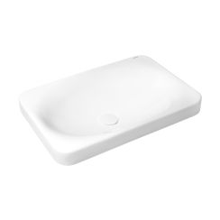 Oltens Kagera Waschbecken 60x42 cm rechteckig Aufsatzwaschbecken weiß glanz 40803000