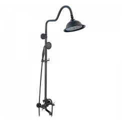 Rea Retro Old Black Badewannen- und Duschset Wandmontage mit Regenbrause schwarz REA-P2366