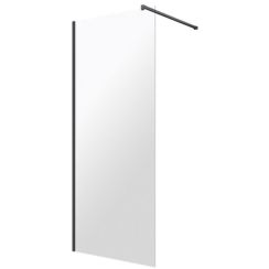 Omnires Marina Duschwand 120 cm schwarz Matte/durchsichtiges Glas DNR12XBLTR