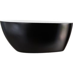 Besco Goya Freistehende Badewanne 140.5x62.5 cm oval weiß-schwarz-zweifarbig #WMD-140-GBW