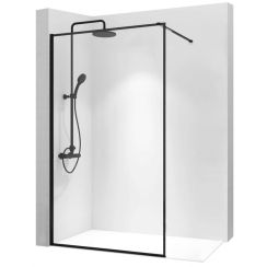 Rea Bler Duschwand 120 cm schwarz seidenmatt/durchsichtiges Glas REA-K7631