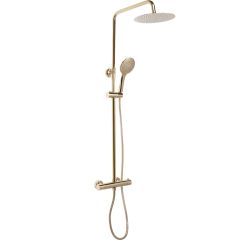 Rea Vincent Duschset Wandmontage mit Thermostat mit Regenbrause gold REA-P8005