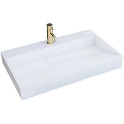 Rea Goya Waschbecken 70x46 cm rechteckig Klassisch-Aufsatzwaschbecken weiß REA-U8902