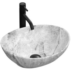 Rea Sofia Waschbecken 41x34.5 cm oval Aufsatzwaschbecken weiß REA-U9908