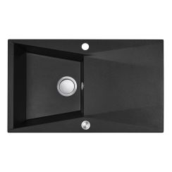 Laveo Grenada granitspüle 78x48 cm schwarz SBG 711T