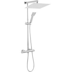 Ferro Trevi Duschset Wandmontage mit Thermostat mit Regenbrause chrom NP75SQ-TRV7U