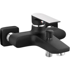 Ferro Algeo Square Black badewannen- und duscharmatur Wand chrom-schwarz BAQ1BLC