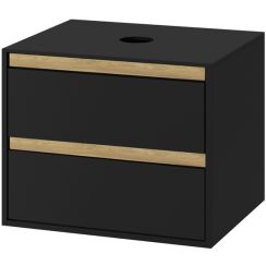Excellent Tuto Kabinett 80x45.7x50 cm Unterschrank hängend schwarz-eiche MLEX.0104.800.BKBL
