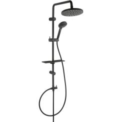 Ferro Rondo Lux Duschset Wandmontage mit Regenbrause schwarz NP23-BL