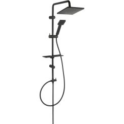 Ferro Squerto Lux Duschset Wandmontage mit Regenbrause schwarz NP24-BL
