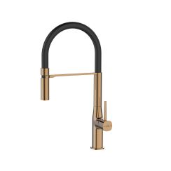 Laveo Pola küchenarmatur stehend schwarz-gold/altgold BAP878D