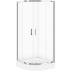 Cersanit Arteco Dusche 90x90 cm halbrund chrom Glanz/durchsichtiges Glas S157-002