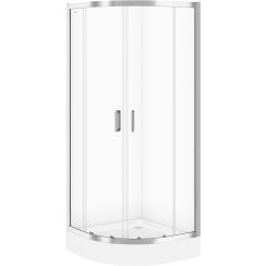 Cersanit Arteco Dusche 80x80 cm halbrund chrom Glanz/durchsichtiges Glas S157-001