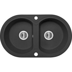 Laveo Dafne Granitspüle 78x47 cm schwarz SBD720T