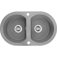 Laveo Dafne granitspüle 78x47 cm grau/graphit/onyx SBD520T