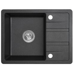 Laveo Stella granitspüle 58x44 cm schwarz SBY713T