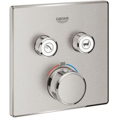 Grohe Grohtherm SmartControl Badewannen- und Duscharmatur Unterputz mit Thermostat SuperSteel 29124DC0