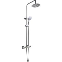 Laveo Fino Duschset Wandmontage mit Thermostat mit Regenbrause chrom PL220OB