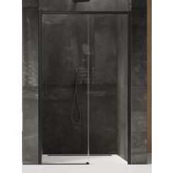 New Trendy Prime Black Duschtüren 110 cm Schiebe- schwarz Matte/durchsichtiges Glas D-0319A