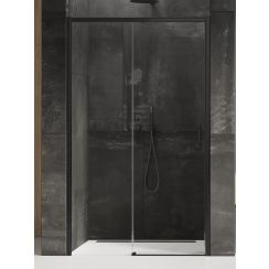 New Trendy Prime Black Duschtüren 160 cm Schiebe- schwarz Matte/durchsichtiges Glas D-0328A