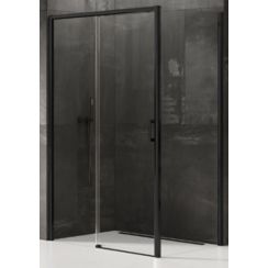 New Trendy Prime Dusche 100x100 cm quadratisch schwarz Matte/durchsichtiges Glas D-0316A/D-0130B
