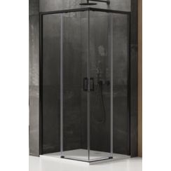 New Trendy Prime Dusche 110x80 cm rechteckig schwarz Matte/durchsichtiges Glas D-0312A/D-0319A