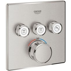 Grohe Grohtherm SmartControl Badewannen- und Duscharmatur Unterputz mit Thermostat SuperSteel 29126DC0